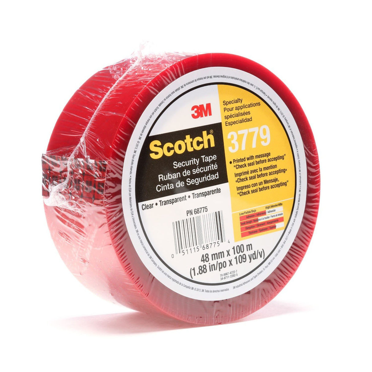 3M 3779 Scotch Security Message Box Sealing Tape, Clear, 48 mm x 100 m (68775) (7010374964)  - (36Pack) - 5
