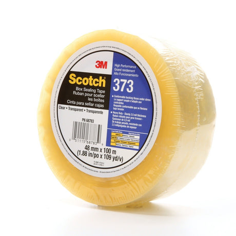 3M 373 Scotch Box Sealing Tape, Clear, 48 mm x 100 m, Individually Wrapped Conveniently Packaged (7010374966)  - (36Pack) - 3