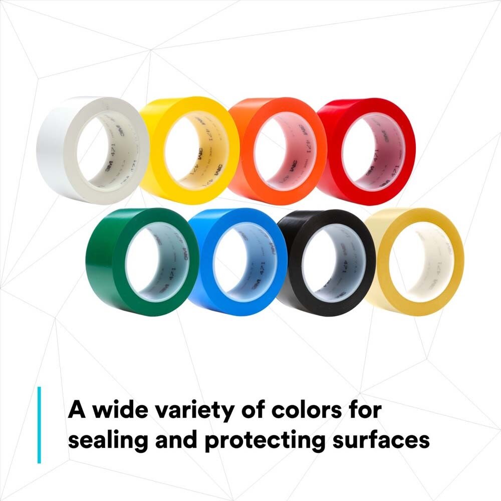 3M 471 471 IW Vinyl Tape , 3 in x 36 yd, Green, Green Floor Tape, Paint Alternative for Floor Marking, Social Distancing, Color Coding, Safety Marking (7010375094)  - (12Pack) - 9