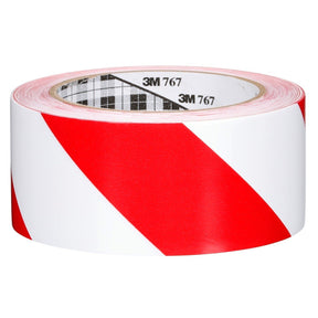 3M Safety Stripe Vinyl Tape, Red White, 2 in x 36 yd, 5 mil (767) (7010375766)  - (12Pack)