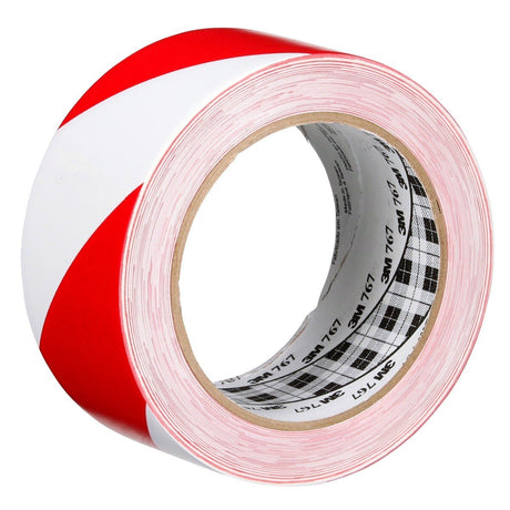 3M Safety Stripe Vinyl Tape, Red White, 2 in x 36 yd, 5 mil (767) (7010375766)  - (12Pack) - 3