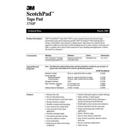 3M 3750P Scotch Tape Sheets, Clear, 2 in x 6 in (7010379078) (40 Pack) - 5