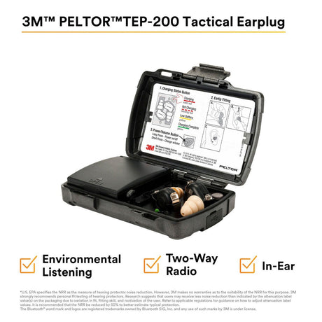 3M TEP-200 PELTOR Tactical Earplug Kit with Environmental Listening and Charging Case (7010386290) - 9