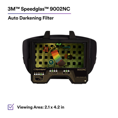 3M 04-0000-21NC Speedglas Welding Filter 9002NC Auto Darkening Lens, Shade 8-12, Black, 2-3/32 in x 4-3/16 in (7010386299) - 5