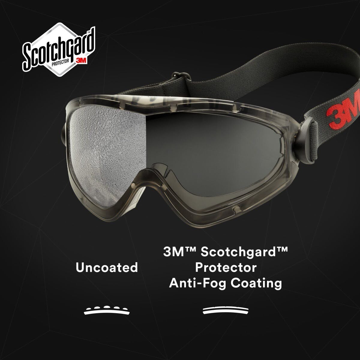 3M GG2892-SGAF GoggleGear Safety Goggles, Indirect Vent, Grey SGAF Lens, Anti-Fog (7010386491)  - (10Pack) - 3