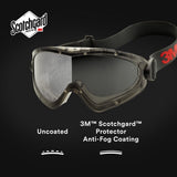 3M GG2892-SGAF GoggleGear Safety Goggles, Indirect Vent, Grey SGAF Lens, Anti-Fog (7010386491)  - (10Pack) - 3