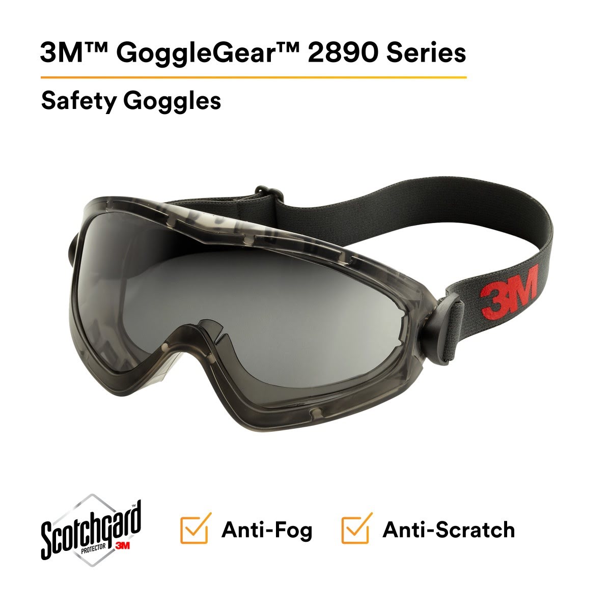 3M GG2892-SGAF GoggleGear Safety Goggles, Indirect Vent, Grey SGAF Lens, Anti-Fog (7010386491)  - (10Pack) - 6