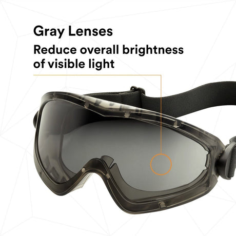 3M GG2892-SGAF GoggleGear Safety Goggles, Indirect Vent, Grey SGAF Lens, Anti-Fog (7010386491)  - (10Pack) - 7