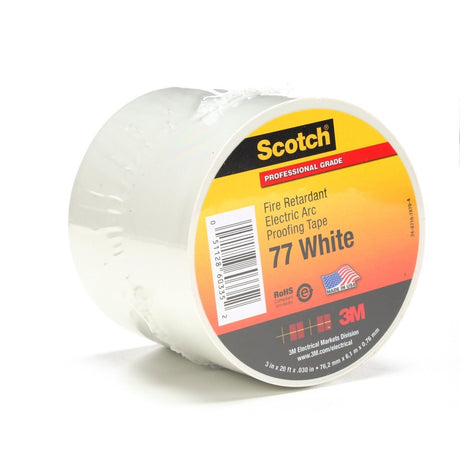 3M 77W-3X20FT Scotch Fire-Retardant Electric Arc Proofing Tape 77W, White Gray, 3 in x 20 ft (7010399034)  - (10Pack) - 6