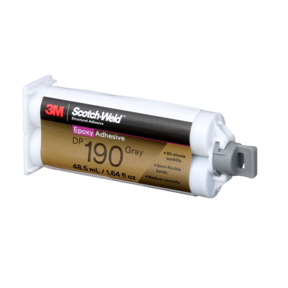 3M 190 Scotch-Weld Epoxy Adhesive DP190, Gray, 48.5 mL Duo-Pak (DP190-1.64OZ-GRY) (7010410438)  - (12Pack) - 6
