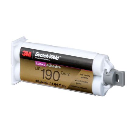 3M 190 Scotch-Weld Epoxy Adhesive DP190, Gray, 48.5 mL Duo-Pak (DP190-1.64OZ-GRY) (7010410438)  - (12Pack) - 6
