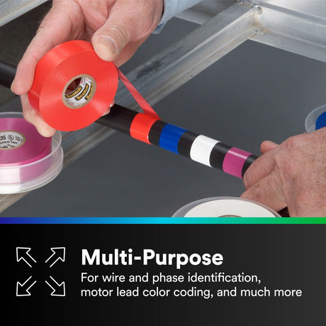 3M Scotch Vinyl Color Coding Electrical Tape 35, Pink, 7 mil, 3/4 in x 66 ft (35-3/4X66FT-PK) (7010411602)  - (10Pack) - 4