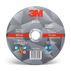 3M 87469 Silver Cut-Off Wheel, 36+, T1, 6 in x 0.045 in x 7/8 in (7010412152) (25 Pack)