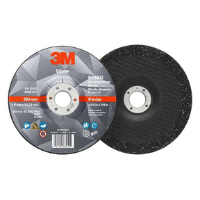 3M 87450 Silver Depressed Center Grinding Wheel 36+ T27 6 in x 1/4 in x 7/8 in (7010414997) (20 Pack)