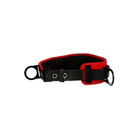 3M 1091013 PROTECTA Tongue Buckle Positioning Belt with Hip Pad, 2 Side D-Rings, Red, Small (7012815160) - 3