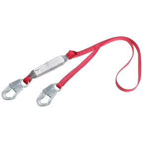 3M 1341004 PROTECTA PRO Pack Shock Absorbing Web Lanyard with Snap Hooks, Red, 4 ft, 310 lb Capacity (7012817382)