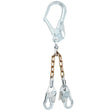 3M 1350150 PROTECTA Swiveling Chain Rebar Positioning Lanyard, Steel Chain, Silver, 2 ft, 310 lb Capacity, Two Snap Hooks, One Rebar Hook (7012817413)