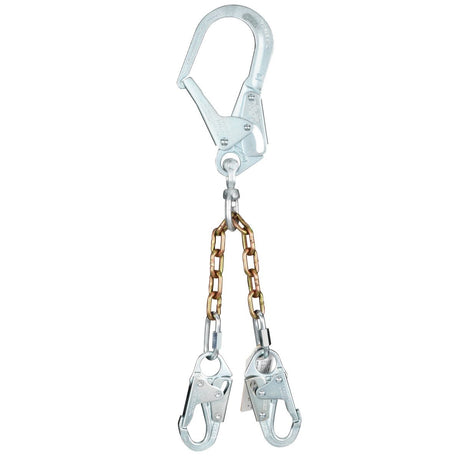 3M 1350150 PROTECTA Swiveling Chain Rebar Positioning Lanyard, Steel Chain, Silver, 2 ft, 310 lb Capacity, Two Snap Hooks, One Rebar Hook (7012817413)