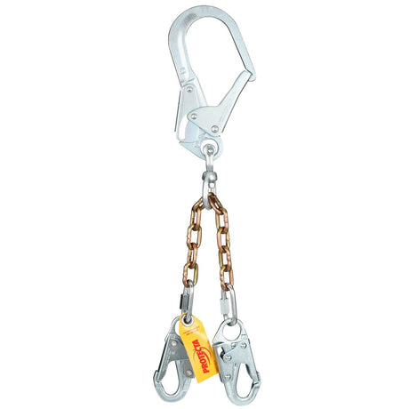 3M 1350150 PROTECTA Swiveling Chain Rebar Positioning Lanyard, Steel Chain, Silver, 2 ft, 310 lb Capacity, Two Snap Hooks, One Rebar Hook (7012817413) - 2