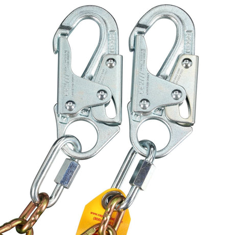 3M 1350150 PROTECTA Swiveling Chain Rebar Positioning Lanyard, Steel Chain, Silver, 2 ft, 310 lb Capacity, Two Snap Hooks, One Rebar Hook (7012817413) - 4