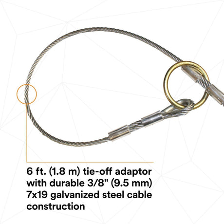 3M 2100193 Protecta Pass-Thru Cable Tie-Off Adapter Anchor, Galvanized Steel, 6 ft (7012818264) - 5