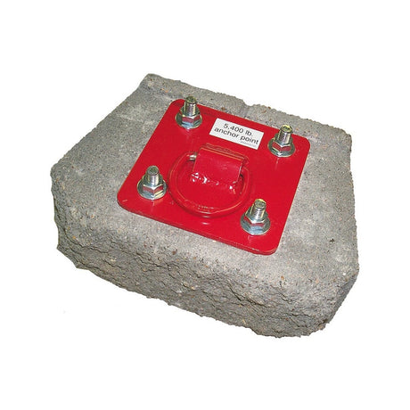 3M AJ720A PROTECTA Concrete D-Ring Plate Anchor with Fastener Kit, Red, 6 in x 6 in x 1/2 in (7012822279)