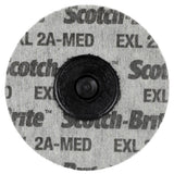 3M XL-UR Scotch-Brite Roloc EXL Unitized Wheel, TR Attachment, Aluminum Oxide, 2 in, 2A Medium, Gray (7100000860) (15 Pack)