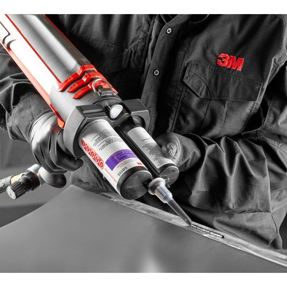 3M 38315 Panel Bonding Adhesive, Two-Part Epoxy, Black, 50 mL Cartridge, Bonds Steel, Aluminum, SMC, FRP (7100001224)  - (6Pack) - 6