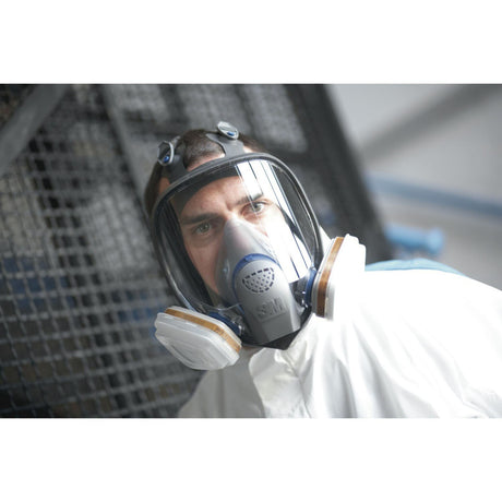 3M 89424 Ultimate FX Full Facepiece Reusable Respirator, Six-Strap Harness, Cool Flow Valve, Passive Speaking Diaphragm, Large, Black (FF-403) (7100001847)  - (4Pack) - 8