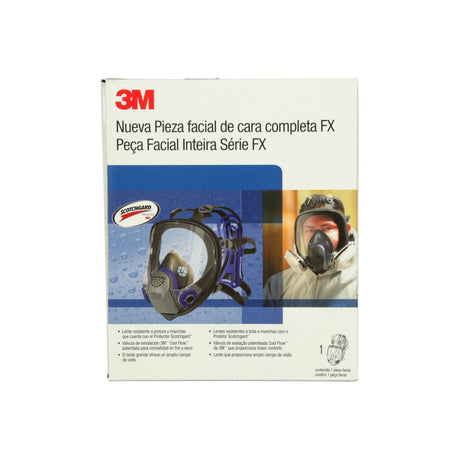 3M 89424 Ultimate FX Full Facepiece Reusable Respirator, Six-Strap Harness, Cool Flow Valve, Passive Speaking Diaphragm, Large, Black (FF-403) (7100001847)  - (4Pack) - 10