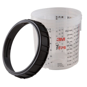 3M 16001 PPS Cup and Collar Set, Original Series, Standard, Transparent, 22 fl oz (7100003286) (8 Pack)