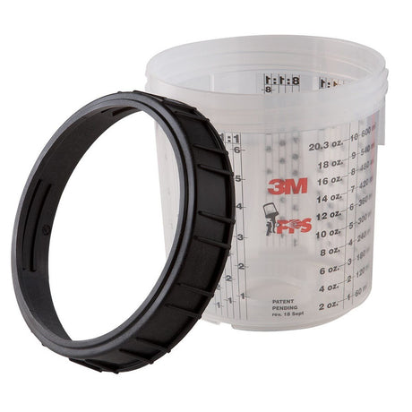 3M 16001 PPS Cup and Collar Set, Original Series, Standard, Transparent, 22 fl oz (7100003286) (8 Pack)