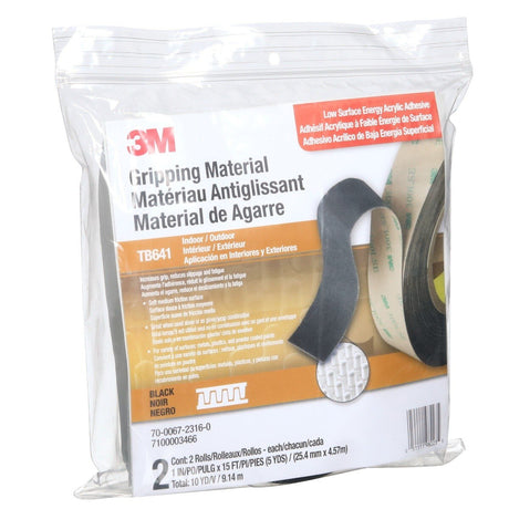 3M TB641 Gripping Material, Black, 1 in x 15 ft, Bag (7100003466) (2 Pack) - 9