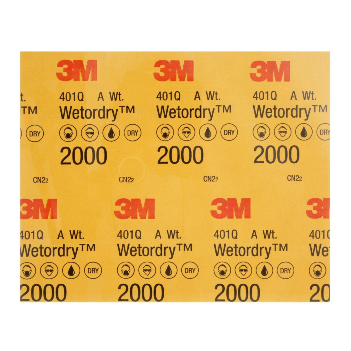 3M 401Q 02020 Wetordry Abrasive Sheet, 2000 Grit, Black, 9 in x 11 in (7100003690) (250 Pack) - 7