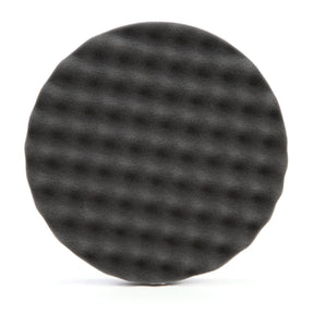 3M 05738 Hookit Foam Polishing Pad, Single Sided, Black, Waffle Face, Hook and Loop, 8 in (7100003842)  - (6Pack)