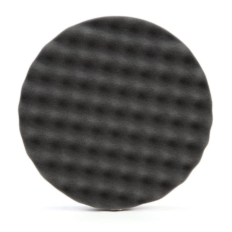 3M 05738 Hookit Foam Polishing Pad, Single Sided, Black, Waffle Face, Hook and Loop, 8 in (7100003842)  - (6Pack)