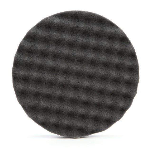3M 05738 Hookit Foam Polishing Pad, Single Sided, Black, Waffle Face, Hook and Loop, 8 in (7100003842)  - (6Pack)