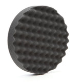 3M 05738 Hookit Foam Polishing Pad, Single Sided, Black, Waffle Face, Hook and Loop, 8 in (7100003842)  - (6Pack) - 3