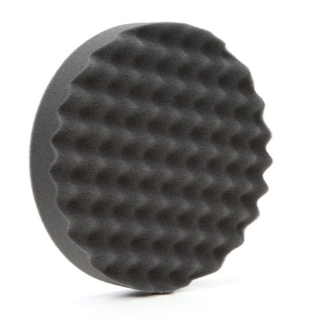 3M 05738 Hookit Foam Polishing Pad, Single Sided, Black, Waffle Face, Hook and Loop, 8 in (7100003842)  - (6Pack) - 3