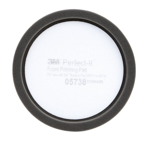 3M 05738 Hookit Foam Polishing Pad, Single Sided, Black, Waffle Face, Hook and Loop, 8 in (7100003842)  - (6Pack) - 4