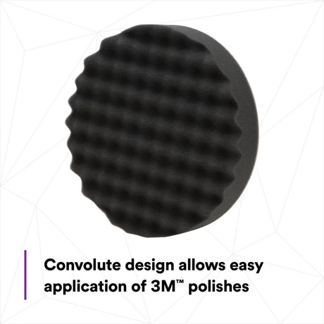 3M 05738 Hookit Foam Polishing Pad, Single Sided, Black, Waffle Face, Hook and Loop, 8 in (7100003842)  - (6Pack) - 5