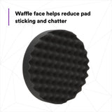 3M 05738 Hookit Foam Polishing Pad, Single Sided, Black, Waffle Face, Hook and Loop, 8 in (7100003842)  - (6Pack) - 6