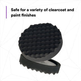3M 05738 Hookit Foam Polishing Pad, Single Sided, Black, Waffle Face, Hook and Loop, 8 in (7100003842)  - (6Pack) - 7