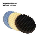 3M 05738 Hookit Foam Polishing Pad, Single Sided, Black, Waffle Face, Hook and Loop, 8 in (7100003842)  - (6Pack) - 10