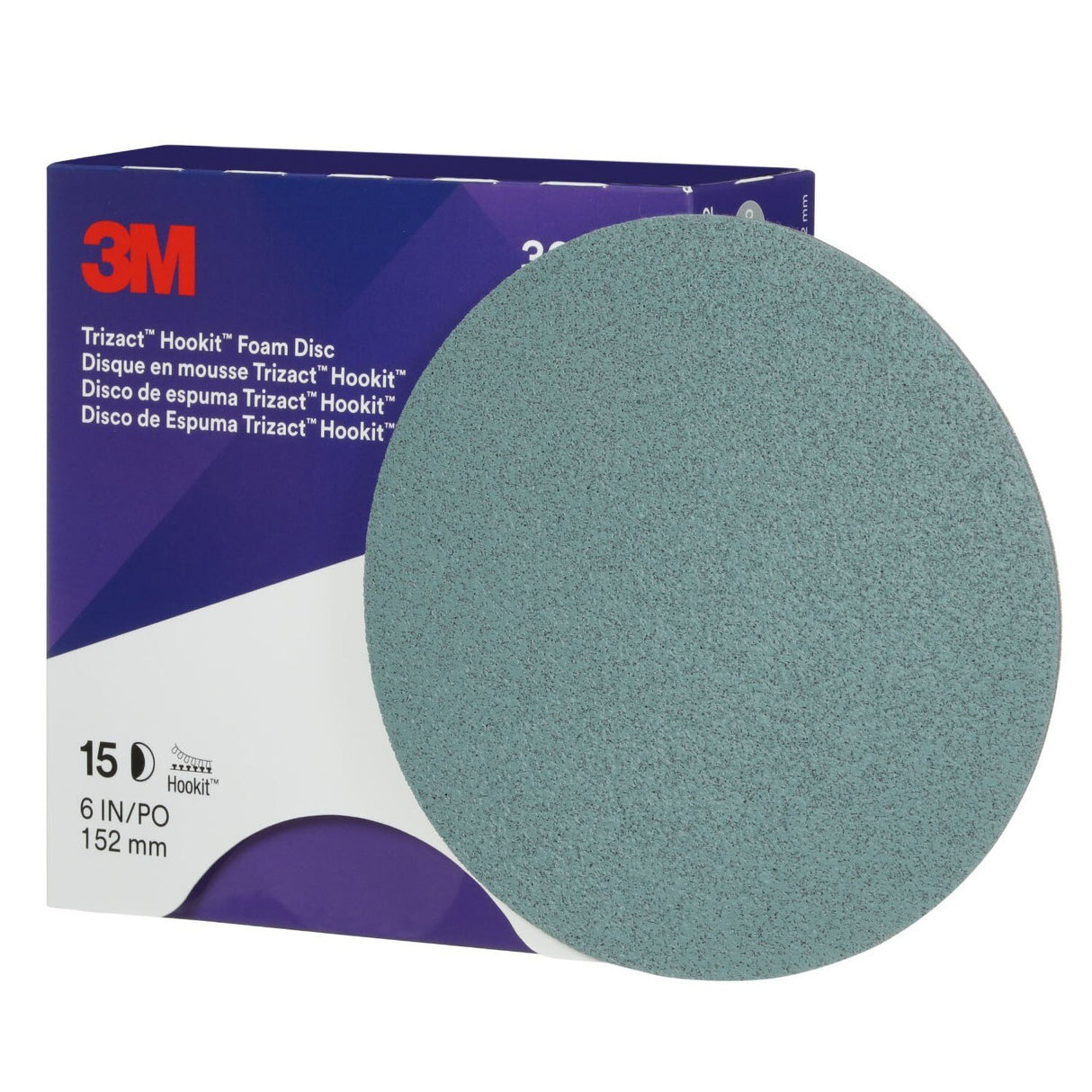 3M 443SA 30662 Trizact Hookit Foam Disc, P5000, Blue, 6 in (7100003887) (60 Pack) - 10