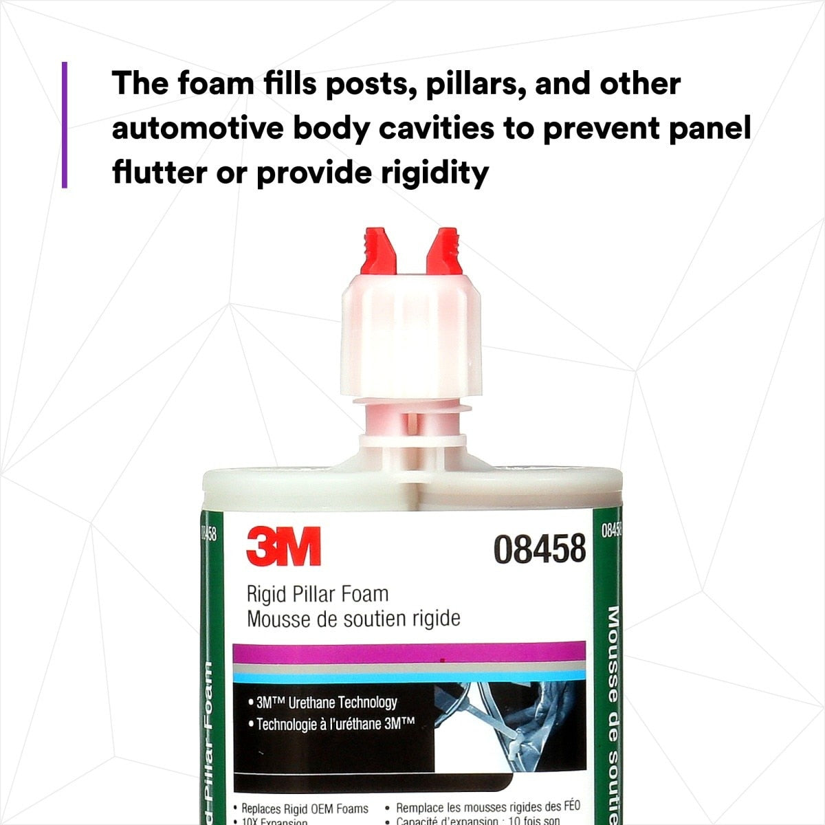 3M Rigid Pillar Foam, Two-Part Urethane Closed-Cell Expanding, 200 mL Cartridge (08458) (7100004037)  - (6Pack) - 6
