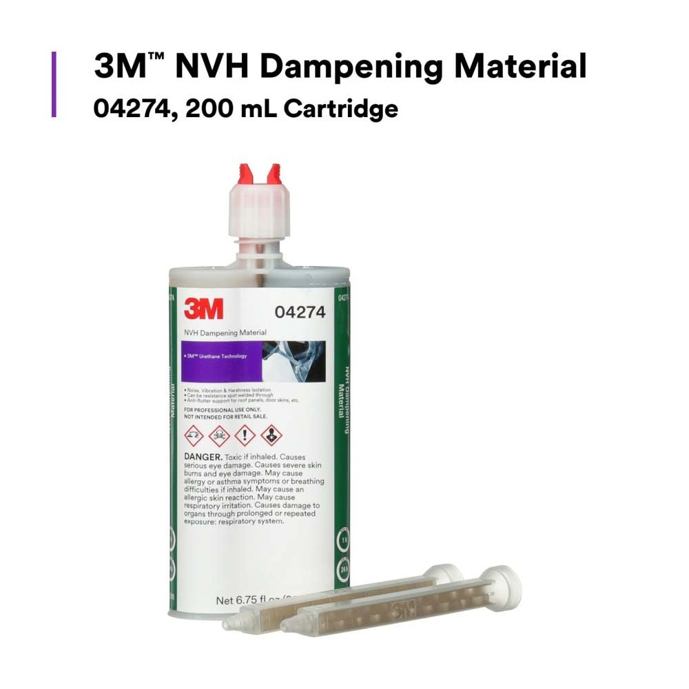 3M 04274 NVH Dampening Material , Flexible, Non-Shrink, Non-Solvent, 200 mL Cartridge (7100004038) (6 Pack) - 8