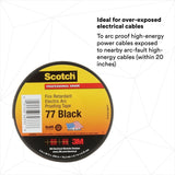 3M Scotch Fire-Retardant Electric Arc Proofing Tape 77, Black, 3 in x 20 ft (77B-3X20FT) (7100004701)  - (10Pack) - 4