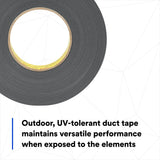 3M 8979 Performance Plus Duct Tape Roll, Heavy Duty, Black, 29 in x 60 yd, 12.1 mil, 6 Month Clean Removal, UV and Weather Resistant (7100005781)  - (2Pack) - 3