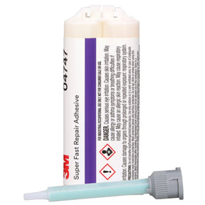 3M 04747 Super-Fast Repair Adhesive, Two-Component Semi-Rigid Urethane, Amber, 47.3 mL/1.6 fl oz Cartridge (7100006276)  - (6Pack)